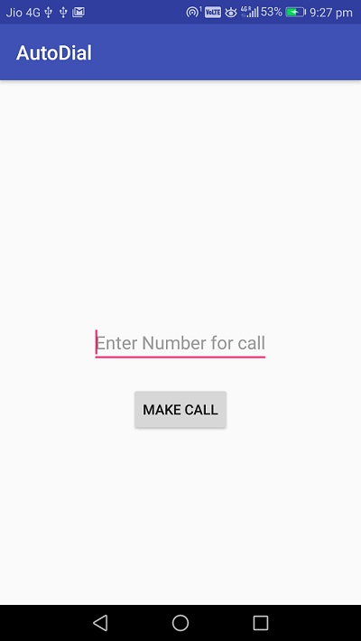 Android code to call