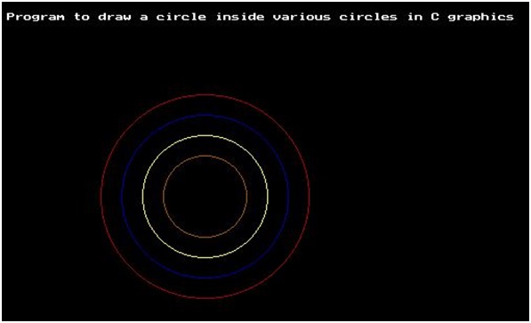 graphics.h - design circles within circles program in C