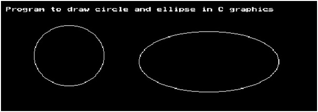 graphics.h - circle() and ellipse() functions example in C