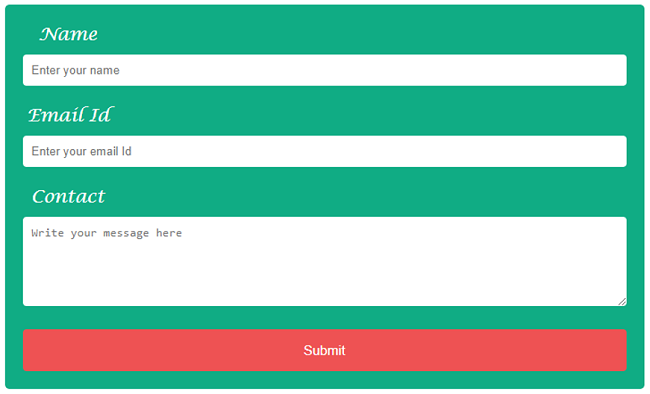 Example: Contact form with CSS