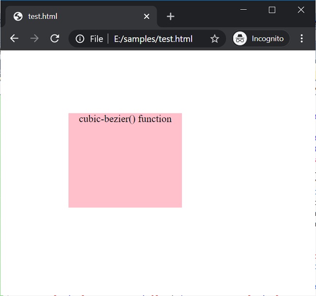 CSS | cubic-bezier() function