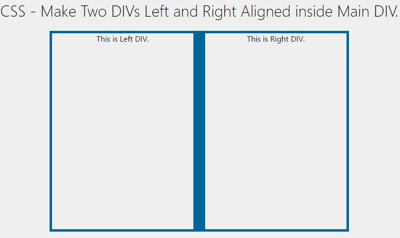 make two divs left and right using css