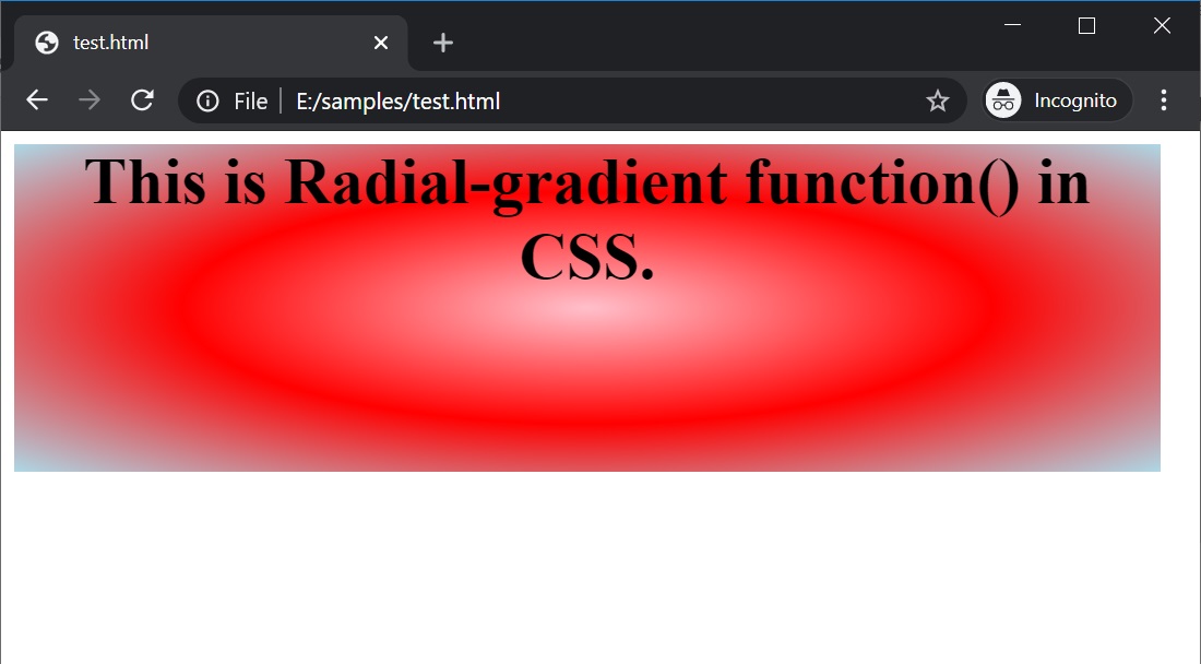 CSS | radial-gradient() function