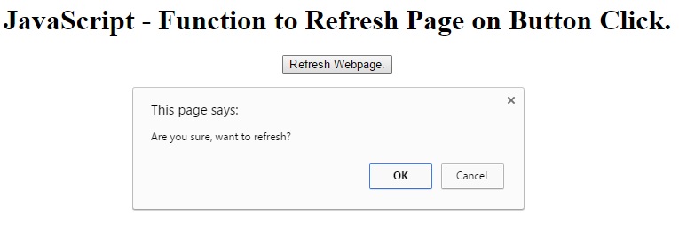 refresh page on button click