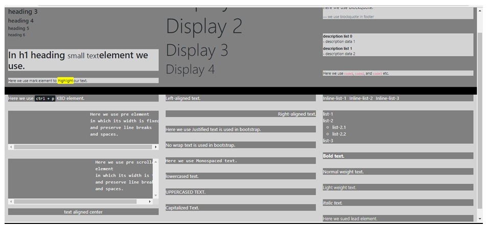 Typography example - Desktop view