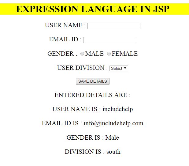 JSP Expression Language