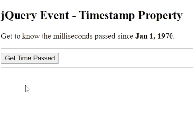 Example 1: jQuery event.timestamp Property