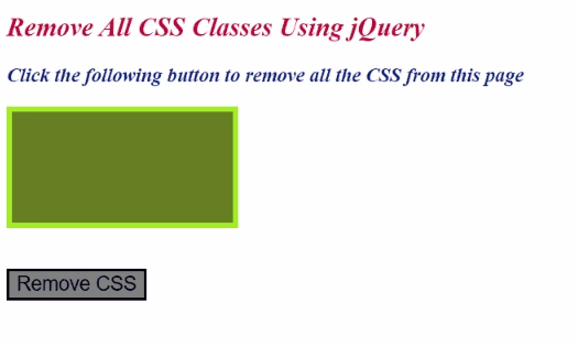 Example: Remove all CSS classes