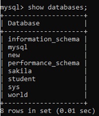 MySQL | create and select a database (2)