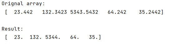 Example 3: Convert float array to int array in NumPyframe