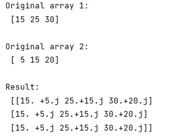 Example: NumPy: Creating a complex array from 2 real ones?