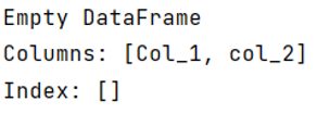 Example : Create an empty DataFrame