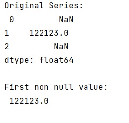 Example: Find first non-null value in column