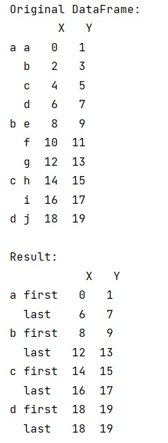 Example: Get first and last values in a groupby?