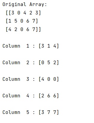 Example: NumPy: How to iterate over columns of array?