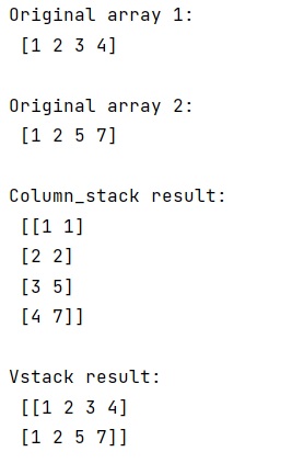 Example: NumPy vstack vs. column_stack