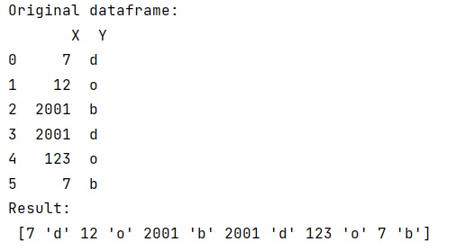 Example: Pandas: Flatten a dataframe to a list