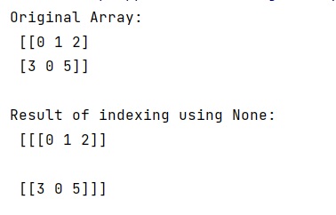 Example: What does selection by [:,None] do in NumPy?
