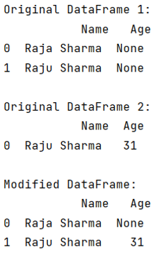 Example: Update values in a specific row in a Pandas DataFrame