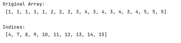 Example: How to find index where elements change value NumPy?