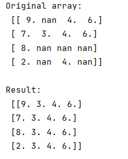 Example: Replace NaN values with average of columns in NumPy array