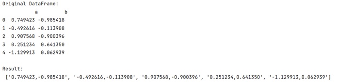 Example: Turn a pandas dataframe row into a comma separated string