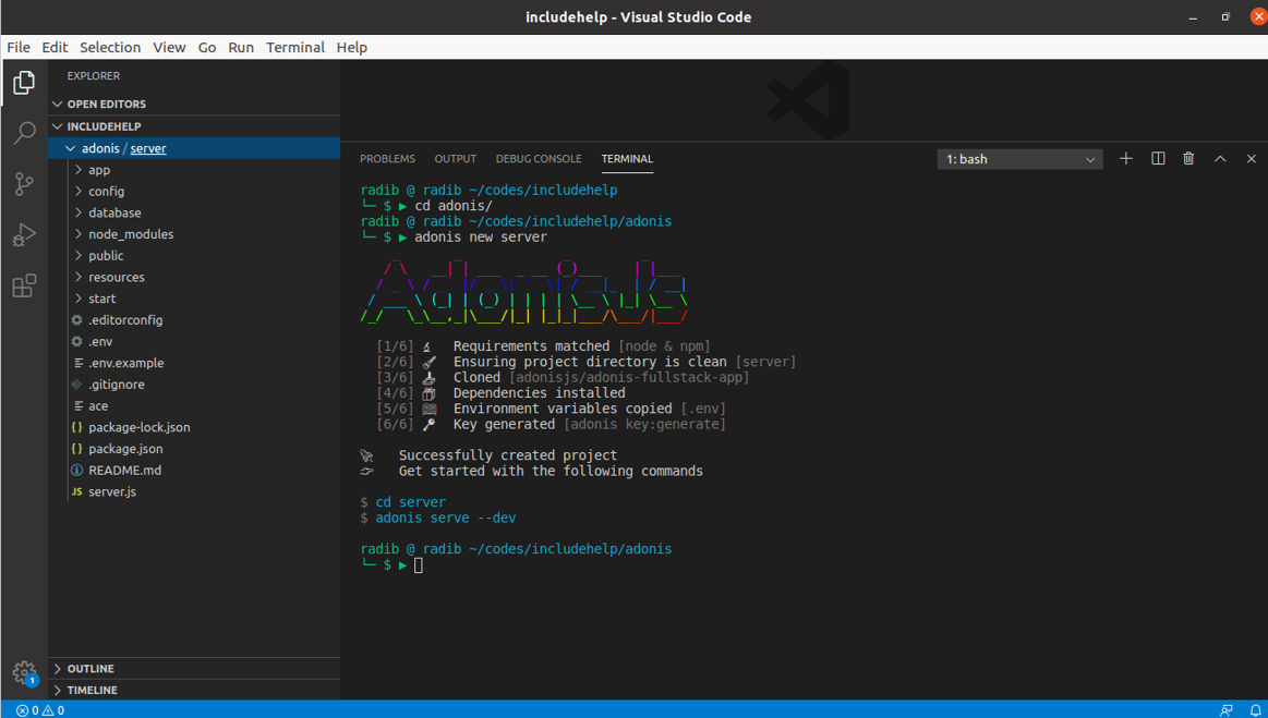 Step | boilerplate for AdonisJs (1)