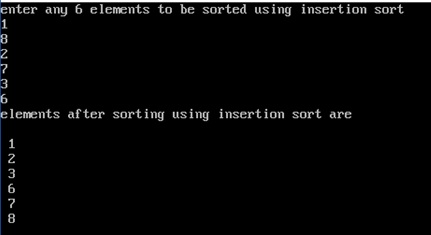 insertion sort output 1