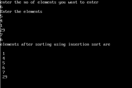 insertion sort output 2