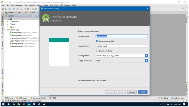 Create a new Activity in Android Studio
