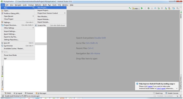 Built first android app project 0