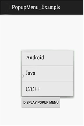 Android - popup menu example 2
