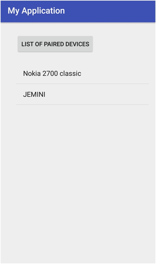 Showing list of all paired devices in Android 3