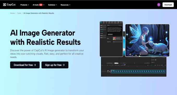 CapCut Desktop Using AI Image Generator Tool