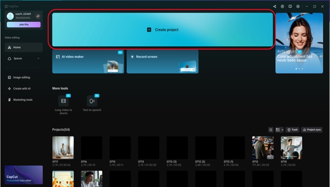 CapCut Desktop Using AI Image Generator - Step 1