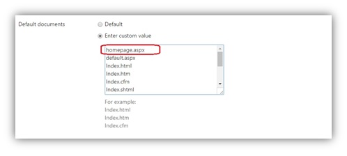 change default page in godaddy windows hosting