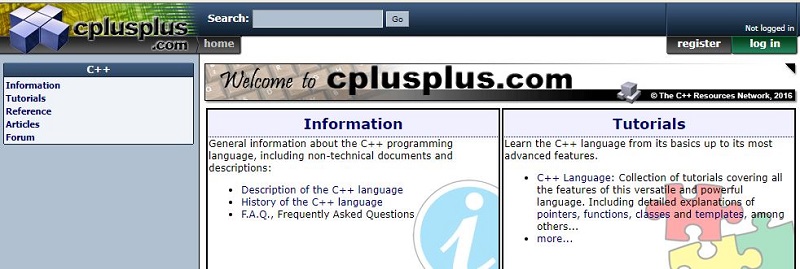 Top websites for learning C++ programming language - cplusplus
