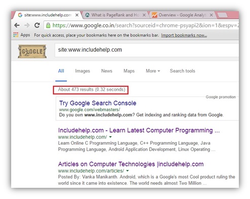 how to check google indexed pages