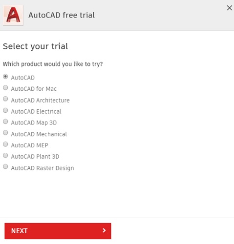 AutoCAD 2022 Free Trial (Download step 2)