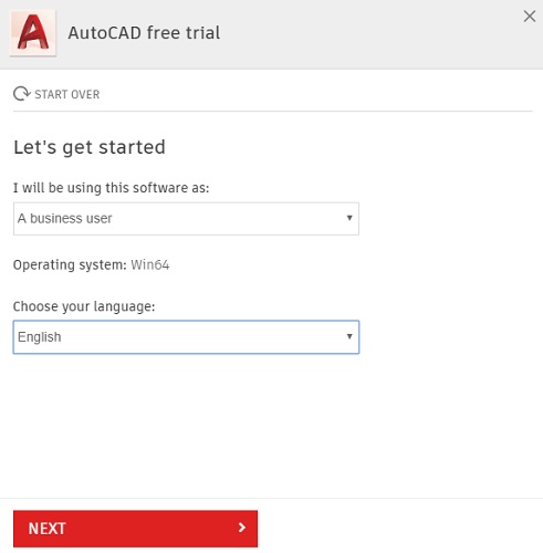 AutoCAD 2022 Free Trial (Download step 5)