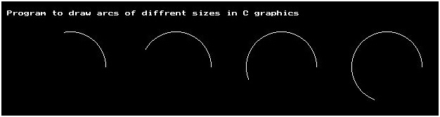 graphics.h - arc() function program in C