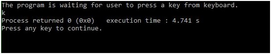 conio.h - getche() function Example in C