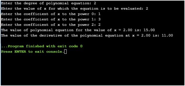 differential  equation program output