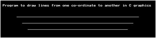 graphics.h - Draw lines from one co-ordinate to another in C