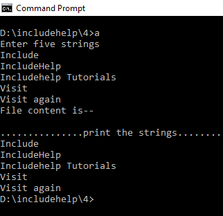 fputs example in c