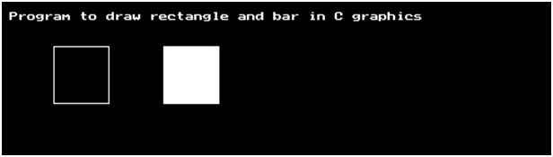 graphics.h - rectangle() and bar() functions example in C