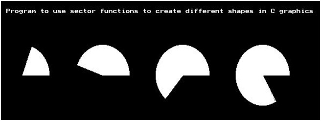 graphics.h - sector() function  in C