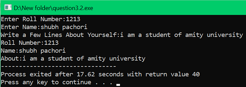 Example 3: Read an input string of unknown length