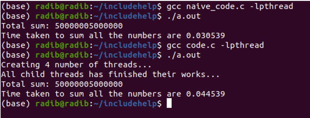 Sum of an array using Multithreading in C/C++ (3)