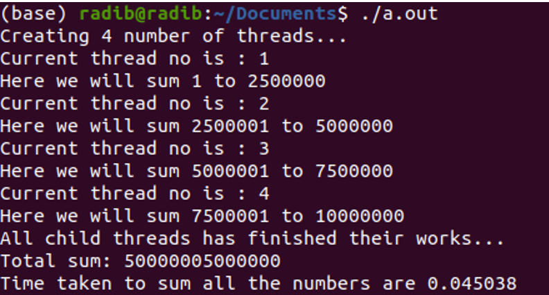 Sum of an array using Multithreading in C/C++ (5)